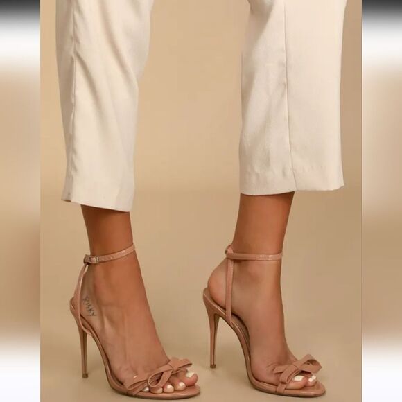 Steve Madden Bradshaw Dark Blush Patent Ankle Strap High Heel Sandals Size 9.5 - Picture 11 of 12